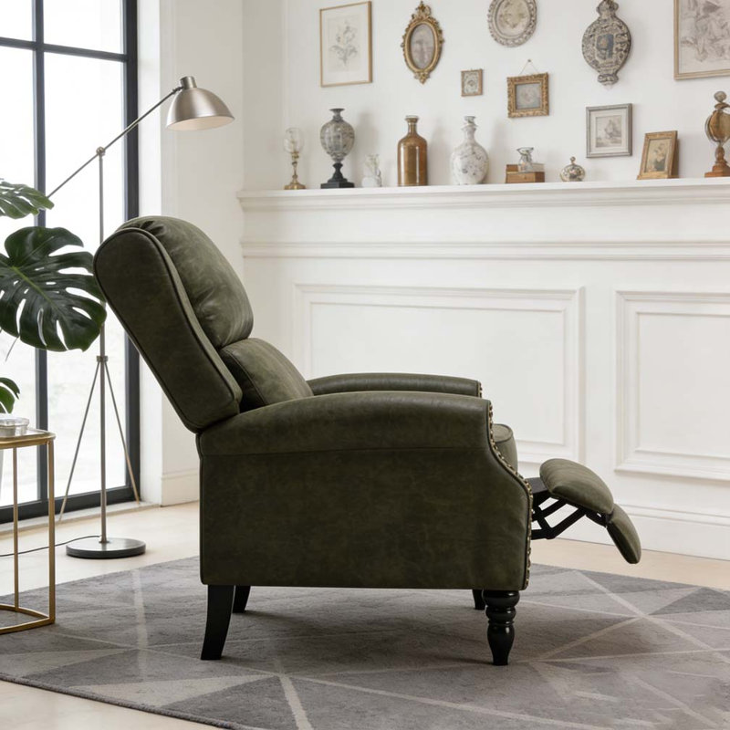 Faux Leather Pushback Recliner Chair
