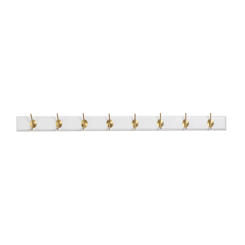 Crochet mural en bois, White/Gold