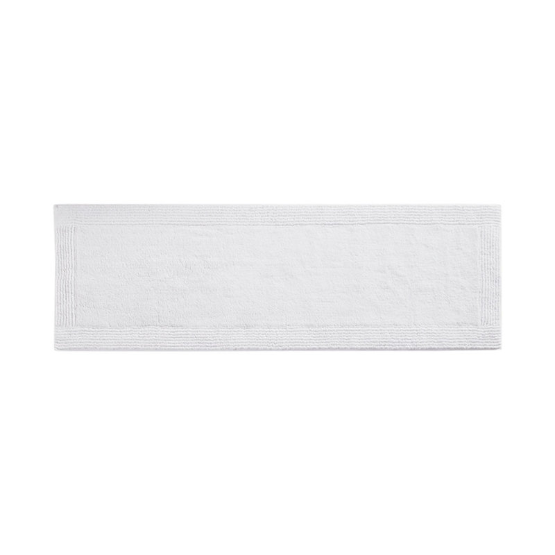 Tapis de bain blanc 100% coton moelleux réversible
