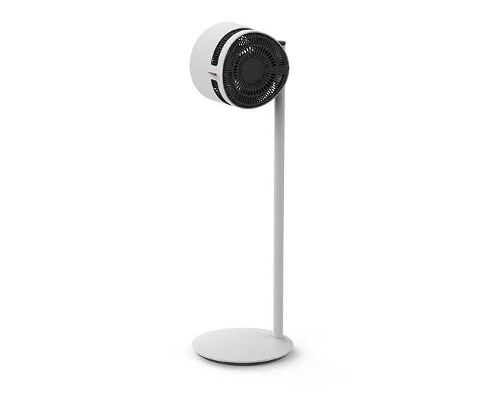 BONECO F220 Pedestal Fan Air Circulator White with 4 Speeds - Height Adjustable, Quiet, Floor Standing Fan for Home, Bedroom, Living Room & Office Use