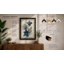 Delicate Blue Blossoms Japandi - Framed Print-483069155-483069162