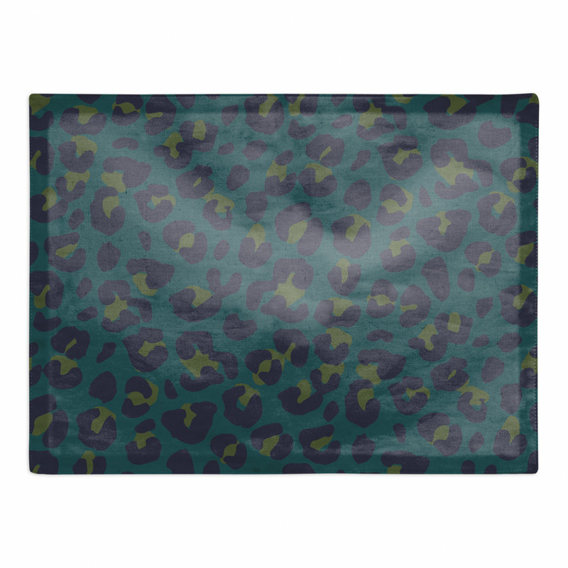 Napperon en coton 14 po Leopard, Bleu