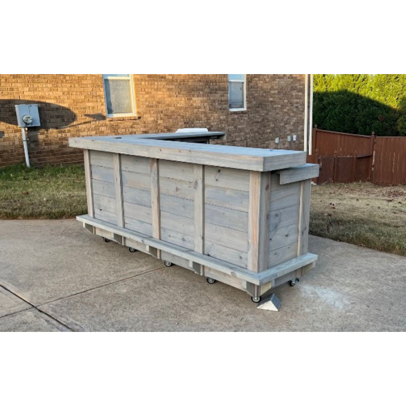 8x4 L-Shape Home Bar Counter Deposit Only Custom Corner Bar Unit for Indoor Use