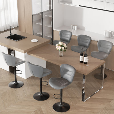Adjustable Height Counter Stool with Metal Frame