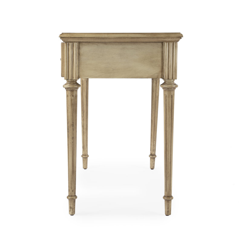 Edmund 38" Writing Desk with Storage, Antique Beige