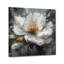 Vibrant blanc gris pivoine fleur - pivoines, art mural acrylique-1704337047