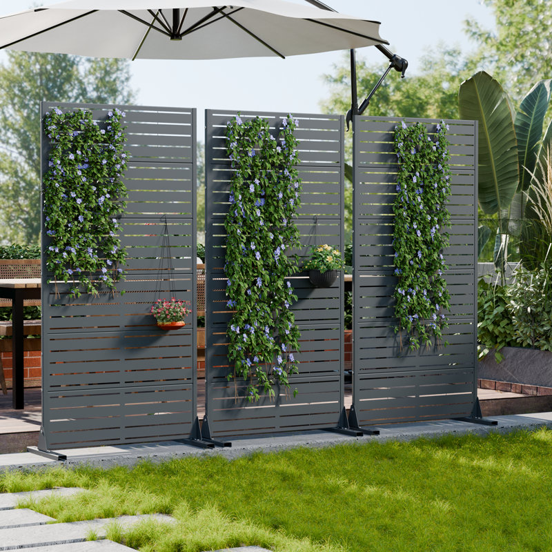 H 72 po x l 35 po x P 16 po avec écran d'intimité en métal et panneau de clôture en treillis pour terrasse, Cambrian Gray