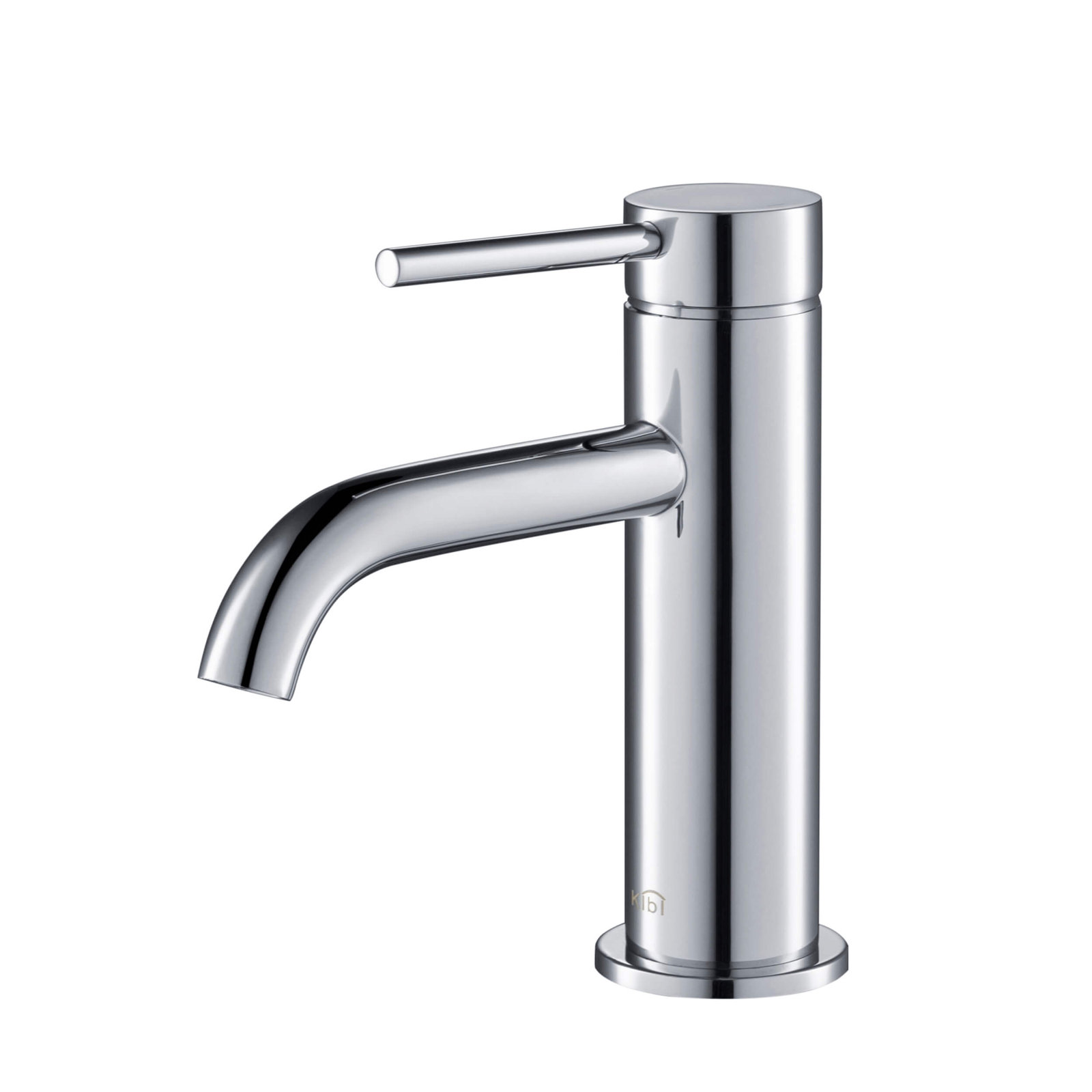 Circular Single-Hole Bathroom Faucet, Chrome, Drain Assembly Not Included