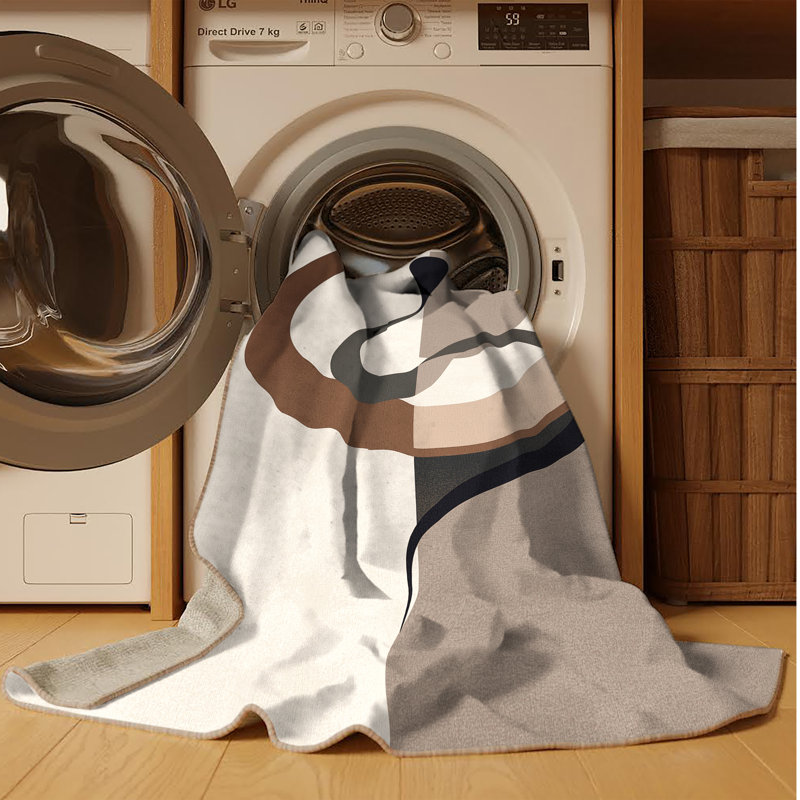 Tapis beige lavable à la machine Percilla Ouroboros, 4 x 6