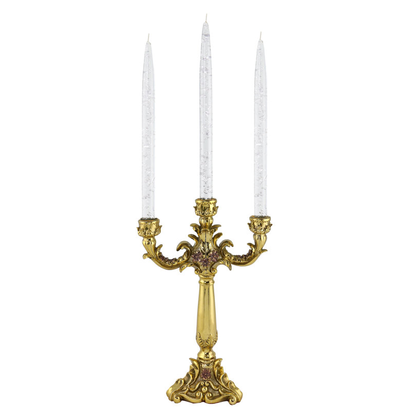 11" Acrylic Silver Flake Display Candle Set Of 12