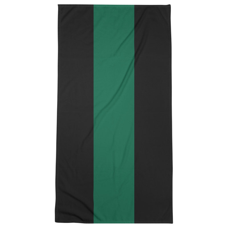 Lightweight Bath Towel, Black/Victory Green/Black, Microfiber