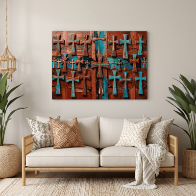 Southwestern Patterns Apache Crosses 201 Brown Metal Wall Art