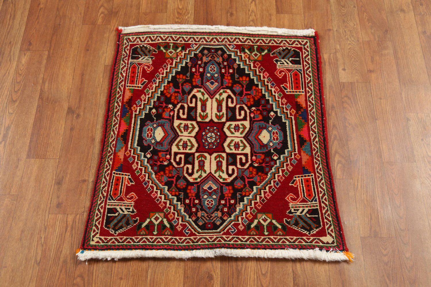 Bungalow Rose Geometric Wool Traditional Square Rug 2x2 | Wayfair