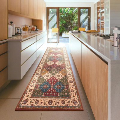 Tapis de couloir lavable, tapis coulissant antidérapant en faux laine, tapis lavable à la machine pour la cuisine, le vestibule, la salle de lavage, la chambre à coucher, la salle de bain - Convient aux enfants et aux animaux de compagnie