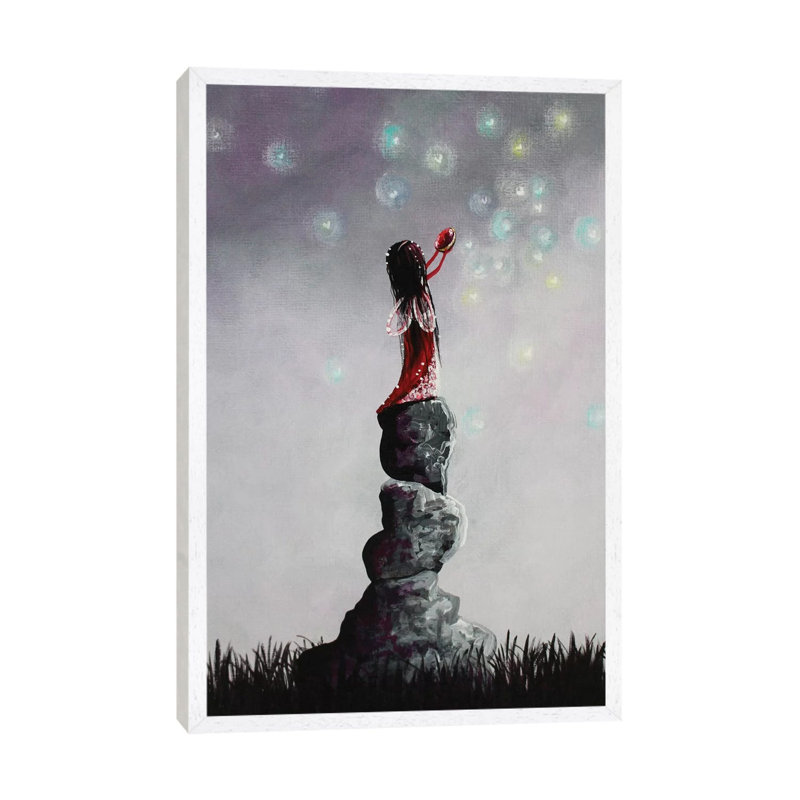 Little Garnet Fairy - Print on Canvas, 66.04 cm H x 45.72 cm W, White Framed