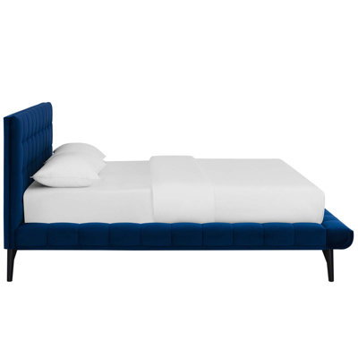 Julia Queen Biscuit Tufted Upholstered Fabric Platform Bed -  Brayden StudioÂ®, BCB8ED8DA7F548EB9D853D979C6A71EA