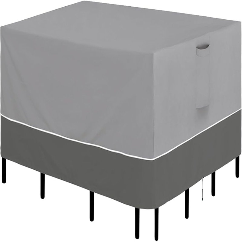 Rectangle Outdoor Table And Chair Set Covers Waterproof Uv Resistant Outdoor Sectional Sofa Set Covers, Gray/dark Gray
