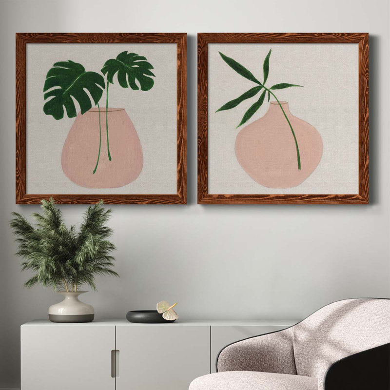 Simple Nature III - Ensemble de 2 peintures sur toile encadrées, H 31,5 po x l 63 po x P 1,5 po, Cadre en érable