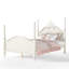 Lit plateforme en forme de couronne, taille standard, cadre de lit à baldaquin en bois avec tête de lit incurvée, beige