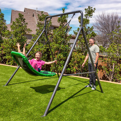 gobaplay Outdoor Swing Set Frame with Bars & gobaplay Boat Swing Platform Saucer