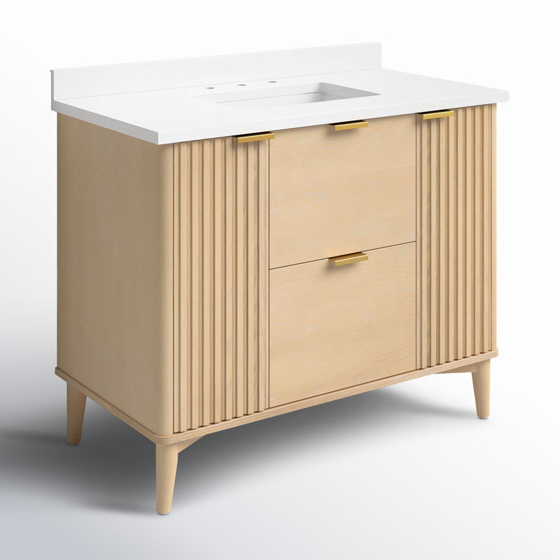 Gabi 42 in. Single Sink Bathroom Vanity, Rustic Ash