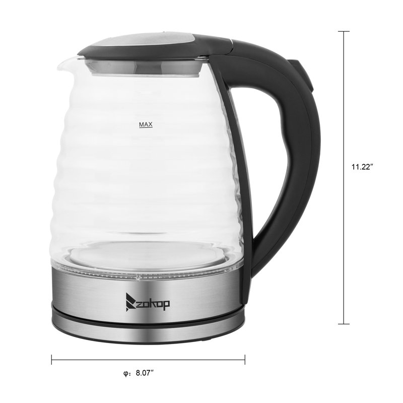 Winado 2,3 pte Bouilloire électrique en verre, 1.58