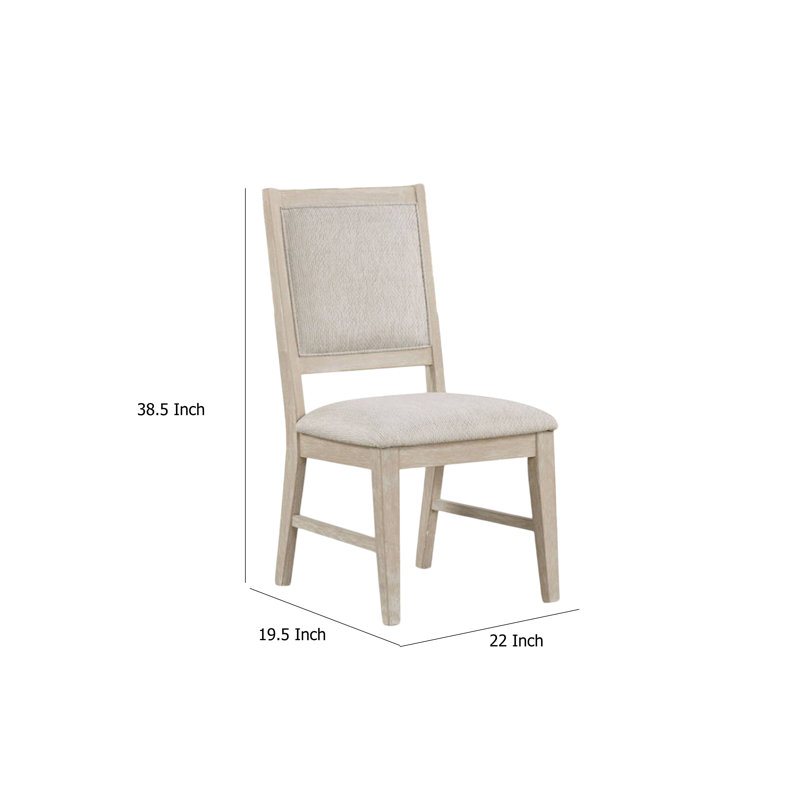 Ensemble de 2 chaises d'appoint de salle à manger Rozie, pieds fuselés, bois de peuplier chêne clair