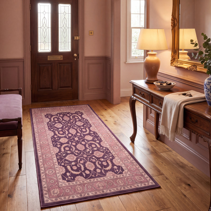 Tapis Magnolia2 traditionnel à médaillon délavé, style persan, or, rose, gris, ivoire, lavable à la machine, antidérapant, à poils courts, pour l'intérieur et l'extérieur, adapté aux animaux domestiques, idéal pour le salon, la chambre, la salle à manger, l'entrée, le couloir ou le bureau.
