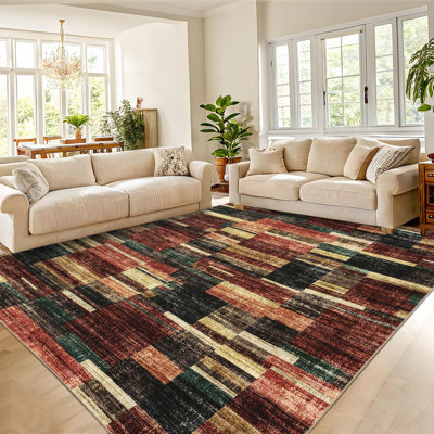 Tapis géométrique antidérapant pour salle de bain