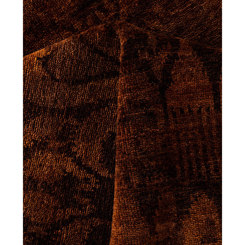 Overdyed Hand-Knotted Wool Modern-Contemporary Brown Area Rug 5' 10" x 9' 1"
