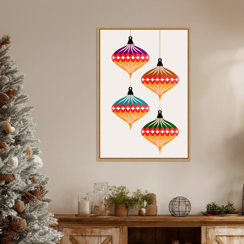 «Christmas Balls (vers.3)» par Eins Kubistika, reproduction d'art sur toile encadrée