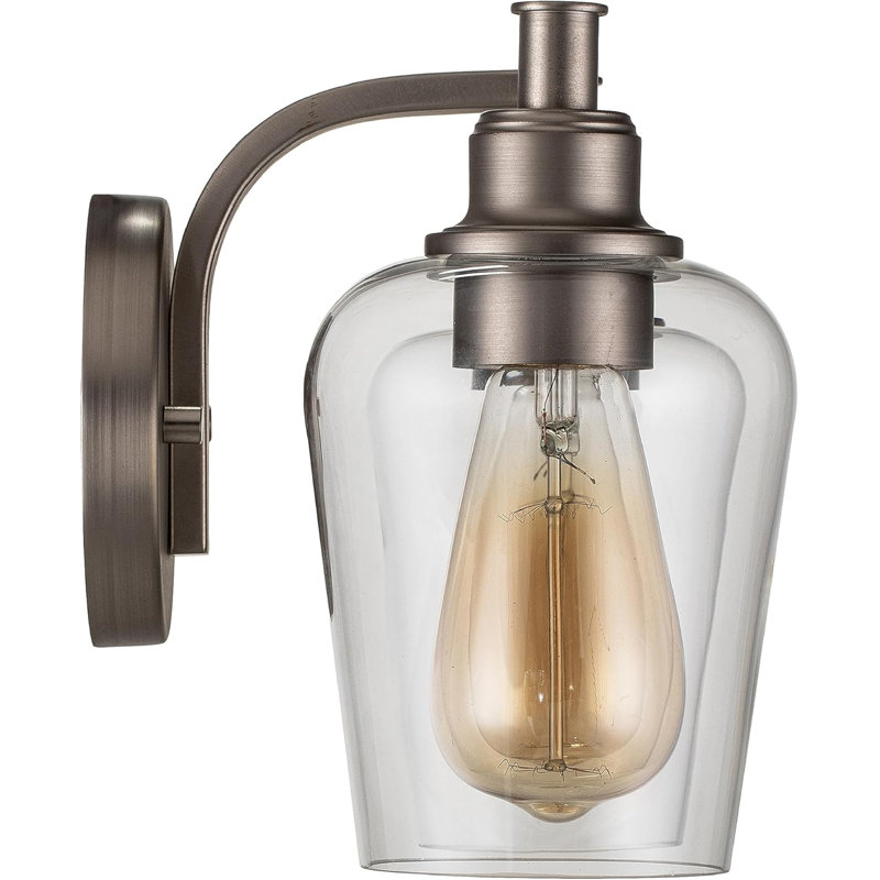 Brushed Nickel 3-Light Vanity Fixture with Clear Glass Shades