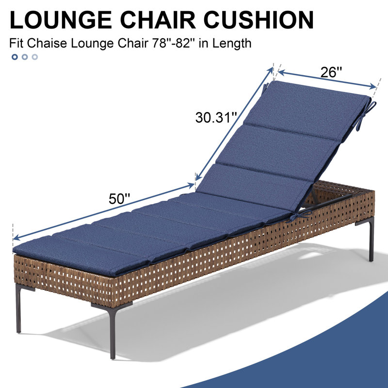 Coussin de siège / dossier d'extérieur Latitude Run®, L 26 po x P 80 po, Bleu ciel