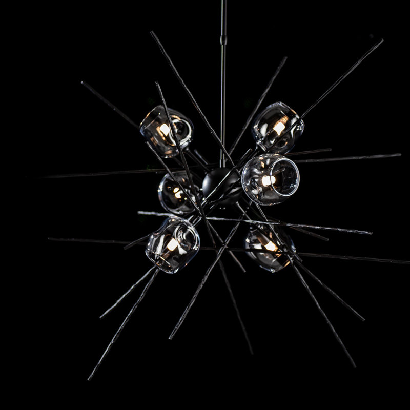 Griffin 6 - Light Chandelier, Clear, 56.6" H x 39.2" W x 38.8" D, Black