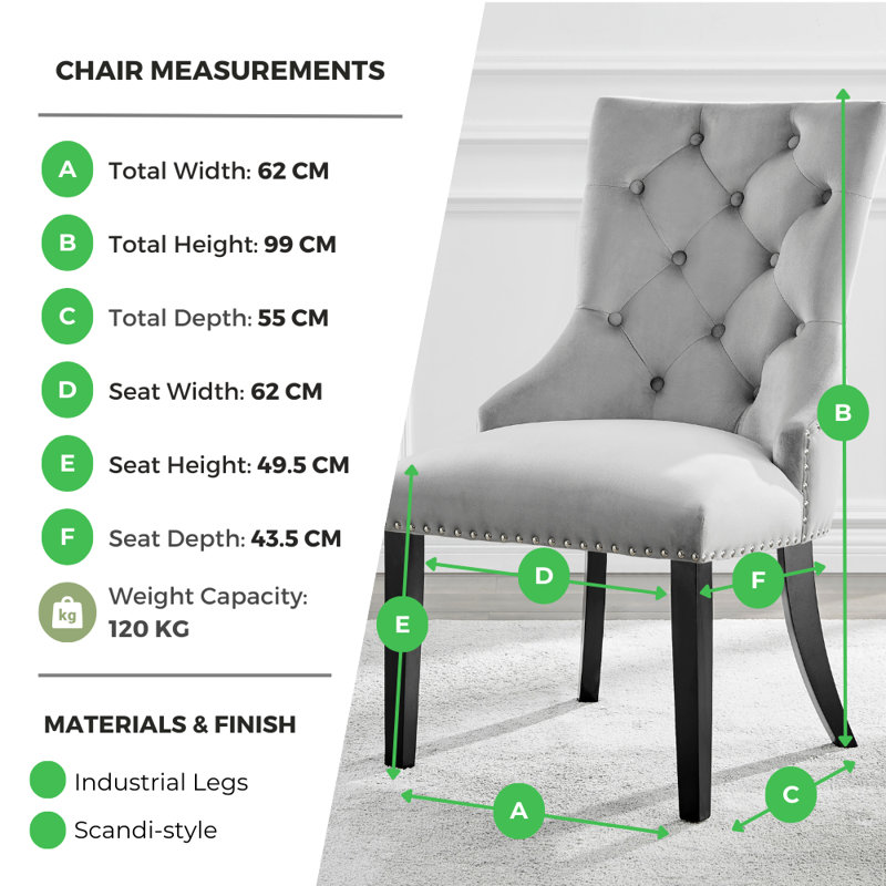 Marietta Chrome Metal & White High Gloss Dining Table Set - 6 Button Luxury Velvet Dining Chairs, Black/Black