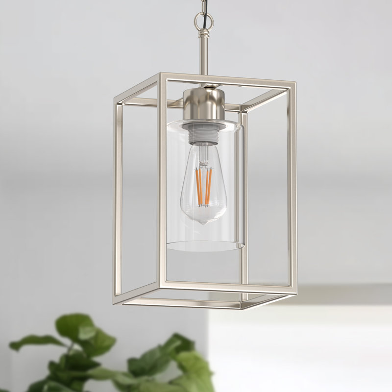 Single Lantern Pendant With Clear Glass Shade