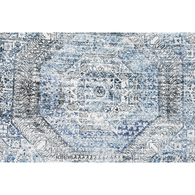 Oriental Area Rug in Blue, Rectangle 8' x 10'
