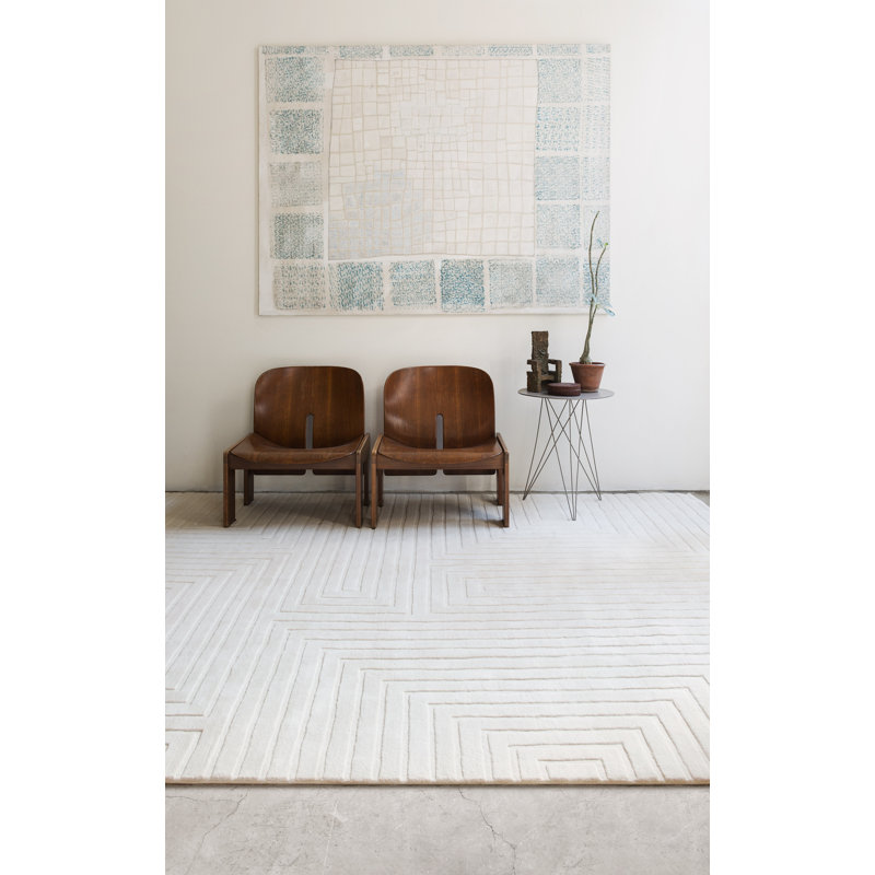 Circuit Ivory Area Rug, Rectangle 6' x 9'