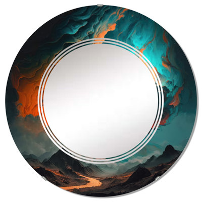 Patsi Futuristic Landscape Clouds V - Space Landscapes Wall Mirror