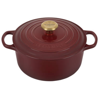 Le Creuset Heart shallow cocotte cast iron 1qt French oven Cherry Red Cerise