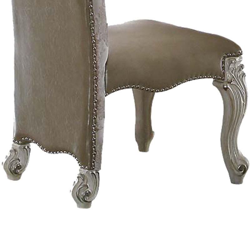 Waverly Place 20'' H Tufted Faux Leather Upholstered Side Chair, Grey, Grey