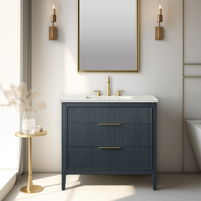 Emma 36" W Single Vanity, Vintage Blue