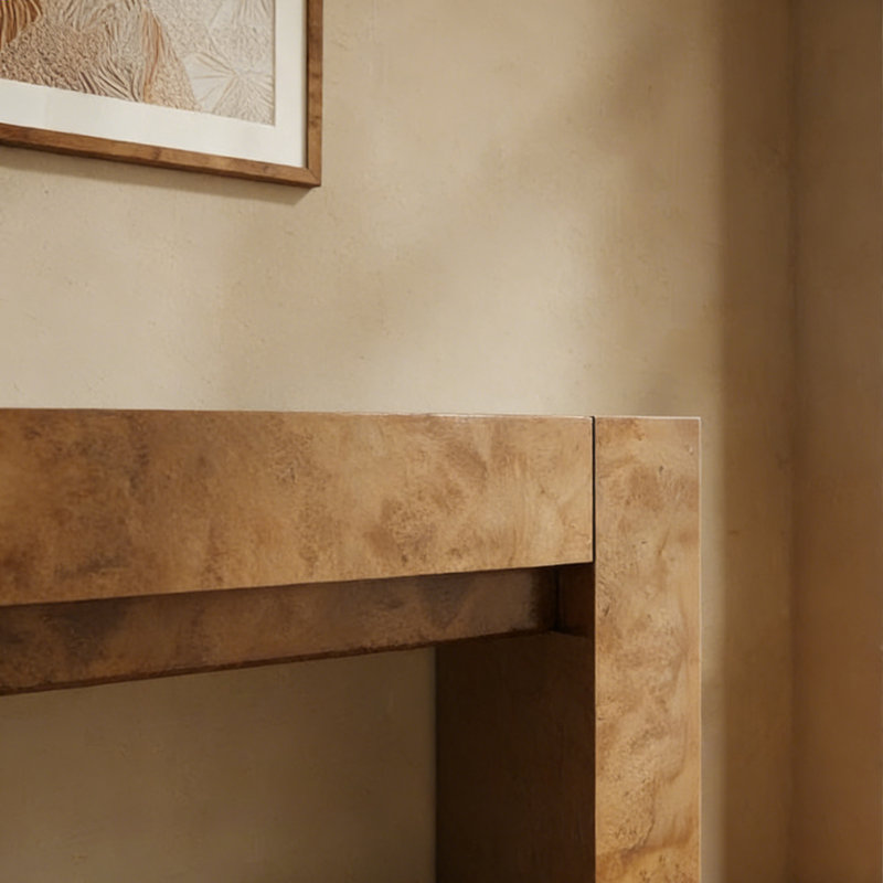Console Retro Minimalist, H 33,46 po x l 47,24 po x P 13,78 po, Bois naturel