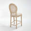 Ensemble de 2 chaises de bar de style campagne française, hauteur 66 cm, chaises rembourrées avec dossier rond en rotin, finitions en fil de fer et sculpture, idéales pour le salon, la cuisine ou un restaurant.-1228948831