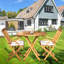 Outdoor 3 - Piece Teak Bistro Set with Cushions