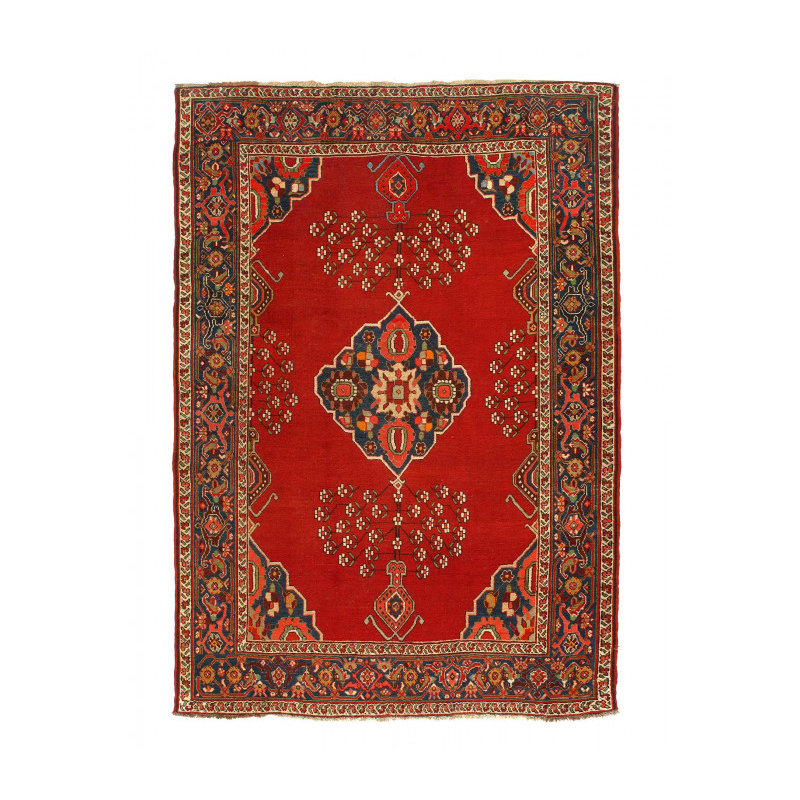 Red Color Fine hand knotted Persian Vintage Kurd rug 4'8'' X 6'8''