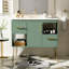 Ensemble de meuble-lavabo 36 po avec lavabo en résine, armoire de salle de bain moderne autoportante simple avec 2 tiroirs et 2 compartiments de rangement, meuble de rangement pour salle de bain, ensemble de meuble-lavabo