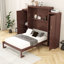 Lit escamotable avec armoires et tablettes Murphy, conception pliable multifonctionnelle-1942020083-1942020066