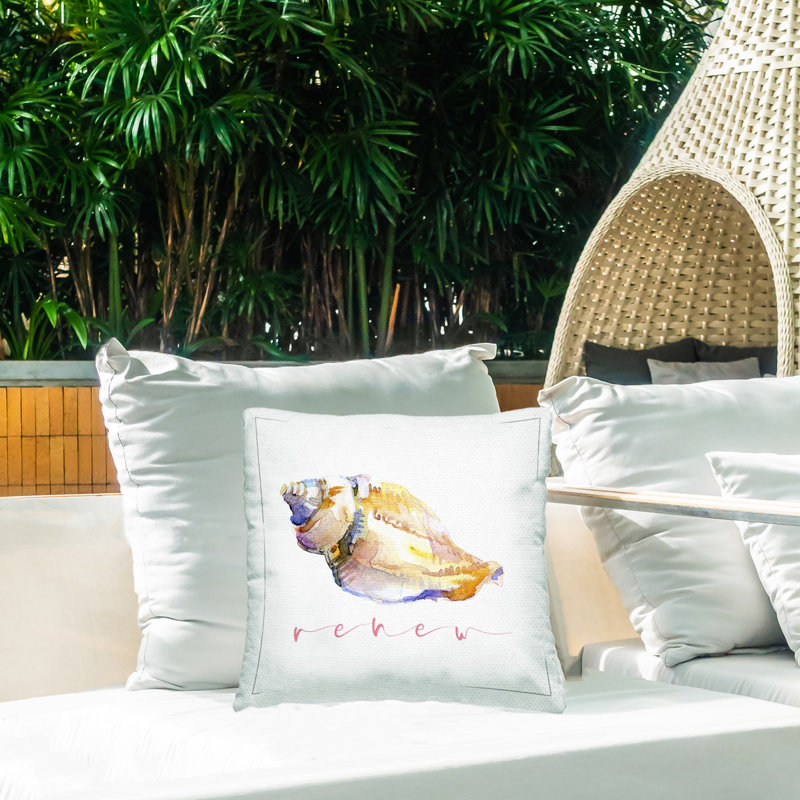 Coussin extérieur Conch Shell Renew imprimé par John Keeling