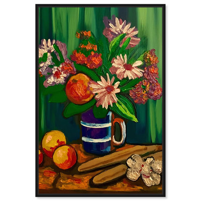 Floral Vase and Fruits